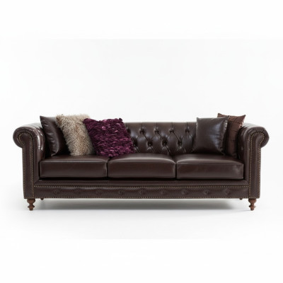 Chesterfield Sofa Couch Polster Stoff Leder Couchen Polster Garnitur 3 Sitzer