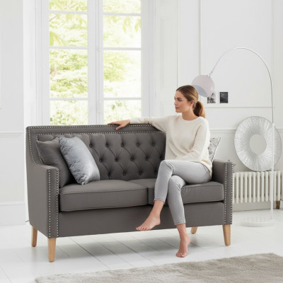 Chesterfield Sofa Couchen Polster Garnitur Couch Polster Stoff 2 Sitz