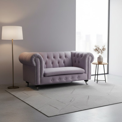 Chesterfield 2 sedáky klasická luxusní barokní rokoko pohovka textil kožená sedačka