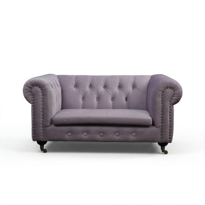 Chesterfield 2 sedáky klasická luxusní barokní rokoko pohovka textil kožená sedačka