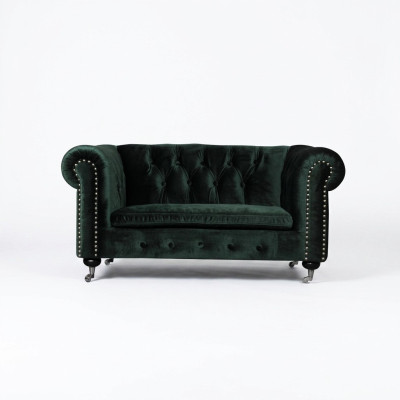 Chesterfield 2 Sitzer Klassische Luxus Barock Rokoko Sofa Textil Leder Couch Neu