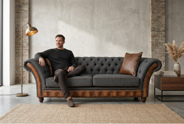 Moderne Chesterfield Couch - Luxus Designer Sofa - Stil Möbel