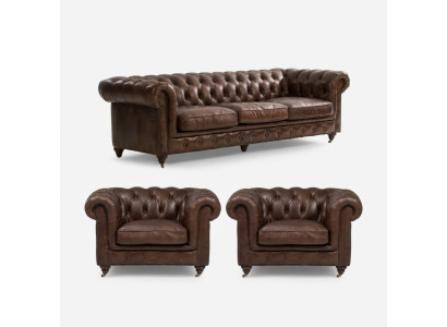 Sofagarnitur 3+1 Sitzer Couch Polster Sitz Chesterfield Couchen Textil Leder Neu