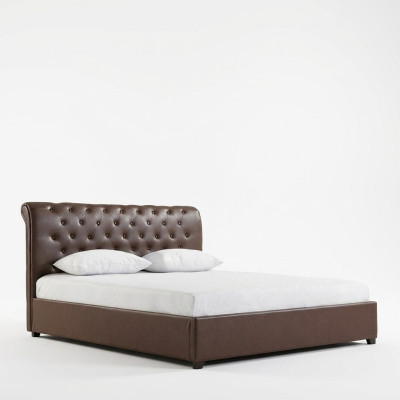 Modernes Braunes Chesterfield Doppelbett Designer Schlafzimmer Bett
