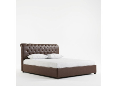 Modernes Braunes Chesterfield Doppelbett Designer Schlafzimmer Bett