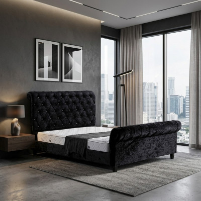Schwarzes Schlafzimmer Chesterfield Bett Edles Schlafzimmer Bett