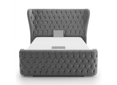 Chesterfield textilní postel ložnice postele dvojité polštáře 140/160/180/200 cm