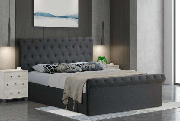 Chesterfield Klassisches Design Bett Polster Betten Textil 140x200cm