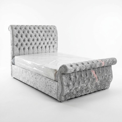 Samt Velvet Chesterfield Design Bett Klassisches Bettgestell Polster Betten Neu