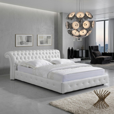 Chesterfield designer postel ložnice textilie kůže Polštář 140/160/180/200 cm
