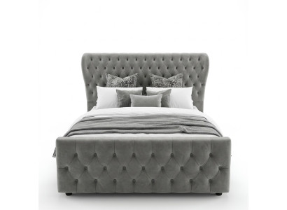 Chesterfield designer postel ložnice textilie kůže polstrovaná 140/160/180/200 cm