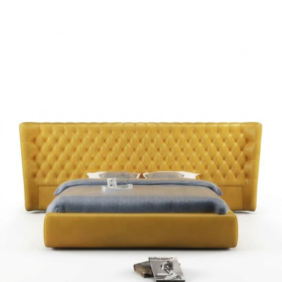 XXL Big Wand Paneel Bett Chesterfield Hotel Luxus Design Betten 200x200cm Neu
