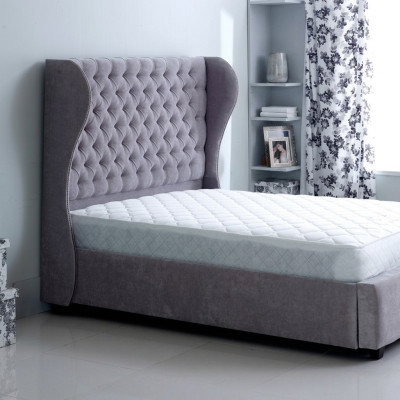 Chesterfield designová postel ložnice textilie kůže čalounění 140/160/180/200 cm