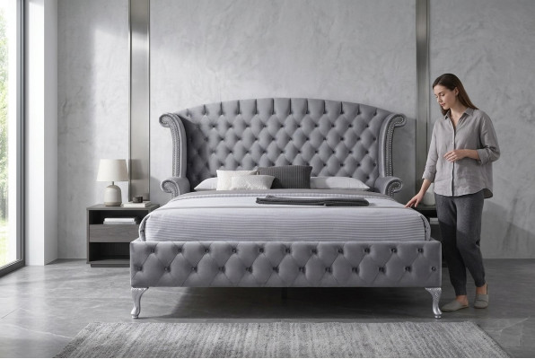 Nostalgie Bett Chesterfield Sofa Ohren Betten Englisches Schlafzimmer Design Neu