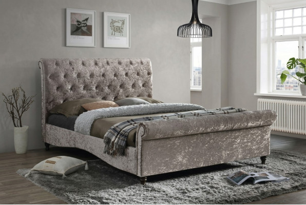 Luxus Chesterfield Knöpfe Betten Schlafzimmer Design Möbel Bett Doppel Hotel Neu