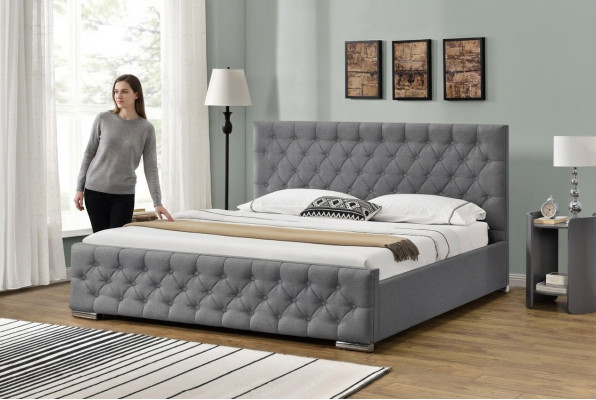 Chesterfield Bett Design Schlafzimmer Englische Betten 200x200cm Textil Polster