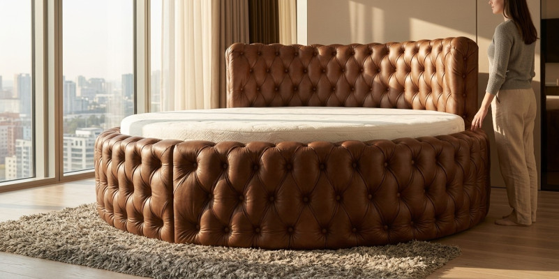 Designer Bett Schlafzimmer Betten Textil Leder Hotel Luxus Polster Samt