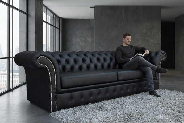 Elegantní pohovka Chesterfield Designer Couch Polstergarnitur Deko Couchen.