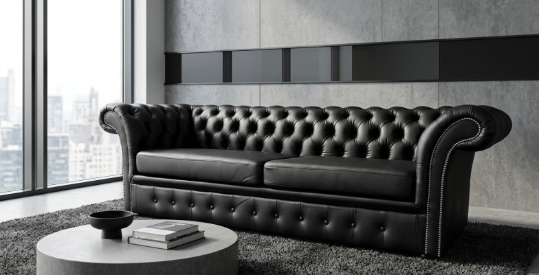 Elegantní pohovka Chesterfield Designer Couch Polstergarnitur Deko Couchen.