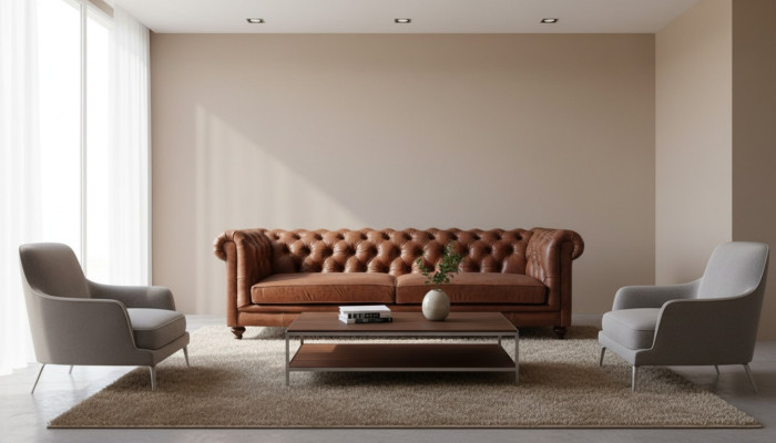 Chesterfield Sofa Couch Polster Stoff Leder Couchen Polster Garnitur 3 Sitzers