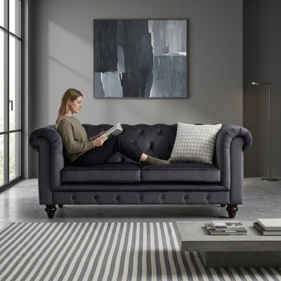 Pohovka Luxus Textil Chesterfield gauč Pohovky Polštář 2 sedadla Dvousedadlový