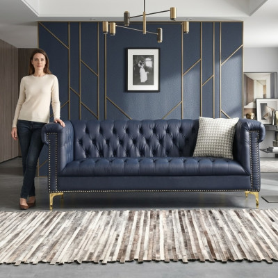 Chesterfield Leder Polster Design Sofa Luxus Couch Klassische Sofa 3 Sitzer Neu