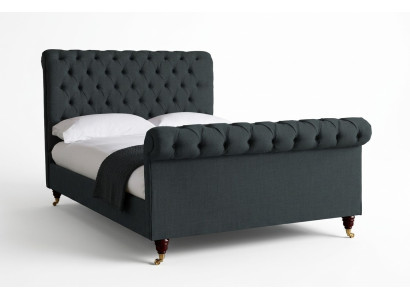 Chesterfield Design Polster Englisches Doppelbett Schwarz 140/160/180x200 Betten