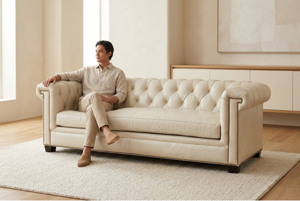 Chesterfield Luxus Sofa Polster Sitz Leder Garnitur 321 Sitzer Couchen