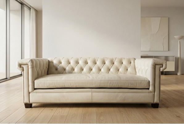 Chesterfield Luxus Sofa Polster Sitz Leder Garnitur 321 Sitzer Couchen