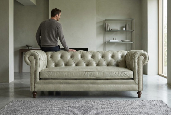 Chesterfield Luxus Pohovka Křeslo Potah Kožená Garnitůra 3+2+1 Posezení Nové