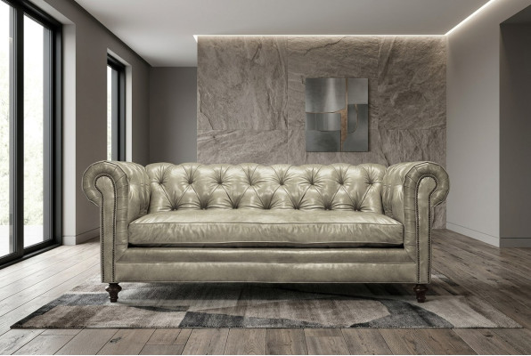 Chesterfield Luxus Pohovka Křeslo Potah Kožená Garnitůra 3+2+1 Posezení Nové