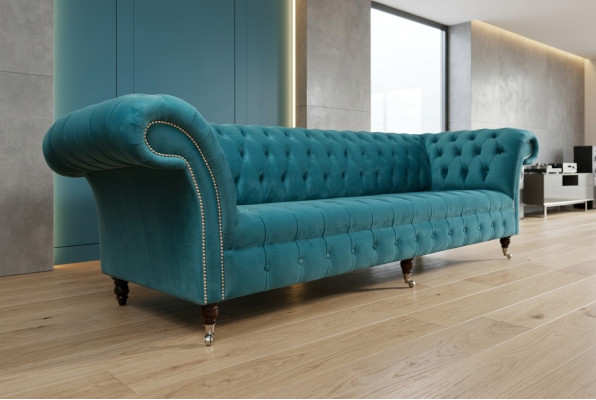 Chesterfield Couch xxl big sofa couchen samt leder textil polster sofas 4 sitzer