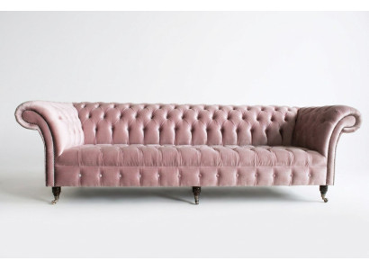 Chesterfield Couch xxl big sofa couchen samt leder textil polster 4 sitzer neu