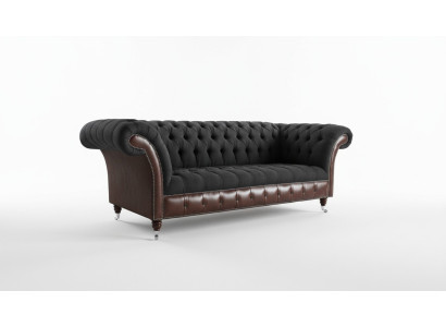 Chesterfield originální pohovka JVMoebel pohovka textil pohovky pohovky látka černá nová