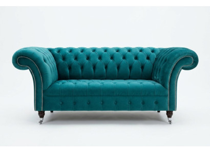 Chesterfield Samt Sofa Couch Polster 2 Sitzer Polster Kunst Sofas Couchen Neu