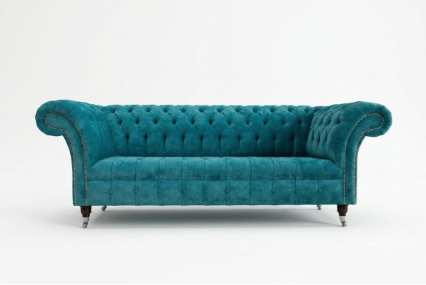 Chesterfield Originální Pohovka Gauč Textilní Pohovky Nábytek Potah Tkanina Nový