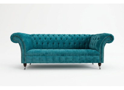 Chesterfield Originální Pohovka Gauč Textilní Pohovky Nábytek Potah Tkanina Nový