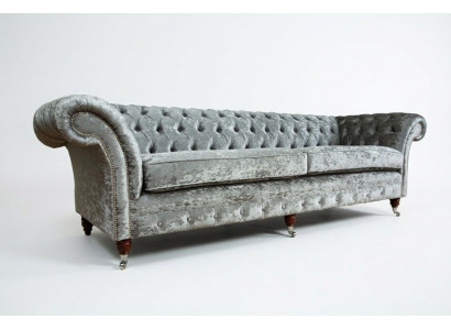 Chesterfield šedý polštář Viersitzer Designer 4-Sitzer Couch