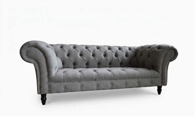 Design Chesterfield Sofa 3 Couch Sofa Set Stoff Polster Leder Dreisitzer Couchen