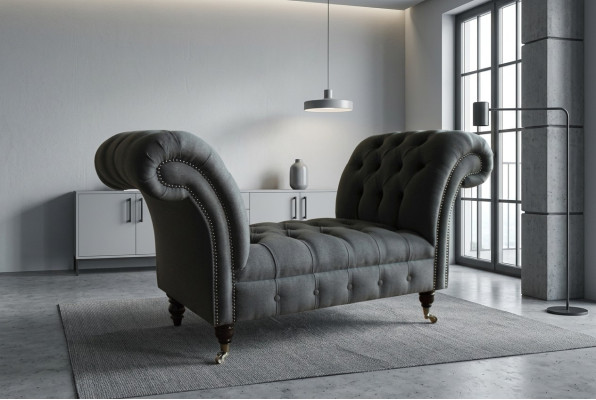 Chesterfield Sofa 1,5 SITZER Polster Designer Couchen Sofas Garnitur Bank Sitz