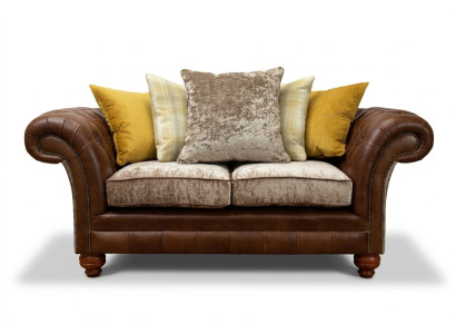 Chesterfield 2 Sitzer Sofa Ledersofa Couch Polster Sitz Garnitur Zweisitzer Neu