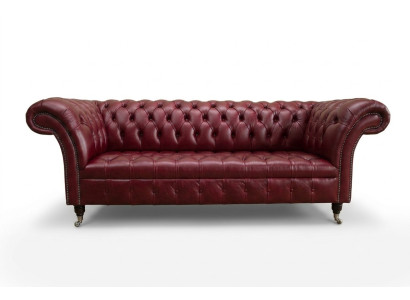 Roter Chesterfield Dreisitzer Designer 3-er Sofa Luxus Couch