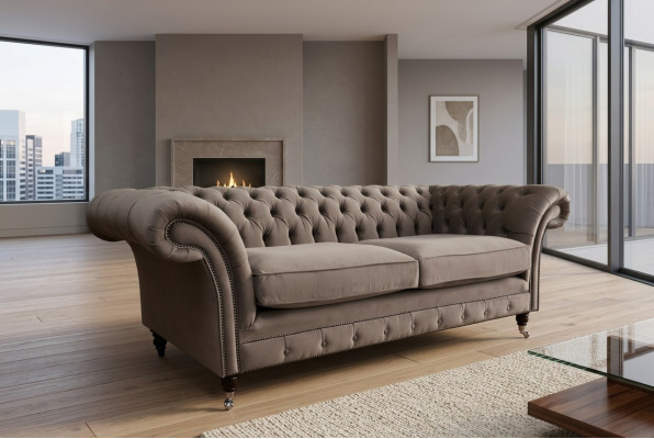 Luxus Tauper Chesterfield Dreisitzer Wohnzimmer 3-er Couch Design Sofa