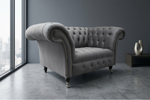 Chesterfield Sofa Couch Polster Garnitur 1,5 Sitzer Sofas Klassisch Einsitzer