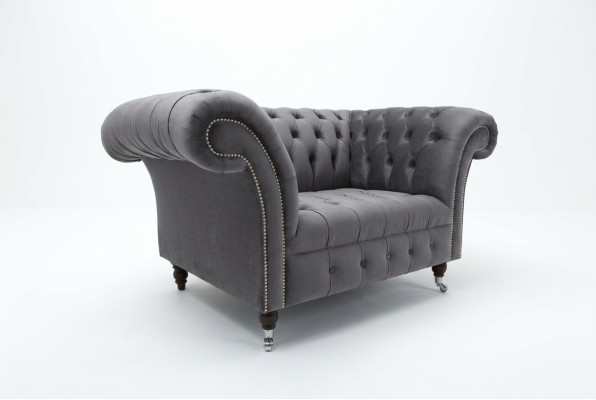Chesterfield Sofa Couch Polster Garnitur 1,5 Sitzer Sofas Klassisch Einsitzer