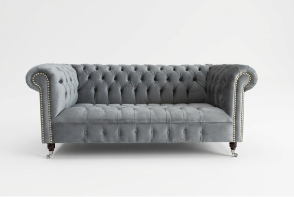 Chesterfield 3Sitzer Designer Sofa Polster Sofas Couchen Stoff Textil Dreisitzer