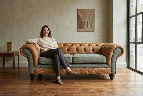 Designer Sofa 3 Sitzer Couch Polster Sofas Stoff Wohnzimmer Textil Couch