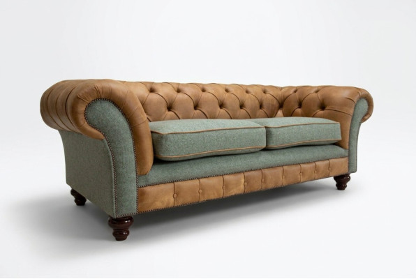 Designer Sofa 3 Sitzer Couch Polster Sofas Stoff Wohnzimmer Textil Couch