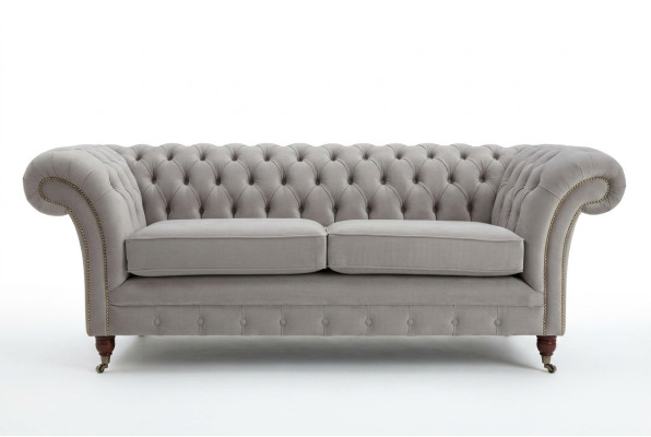 Chesterfield Couch Sofa Polster 3 Sitzer Couchen Sitz Garnitur Sofas Weiß Neu