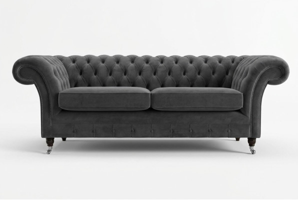 Chesterfield Couch 3 Sitzer Polster Sitz Textil Stoff Leder Couchen Sofas Sofa